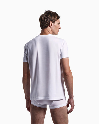 Cotton crew neck t-shirt with embroidered logo