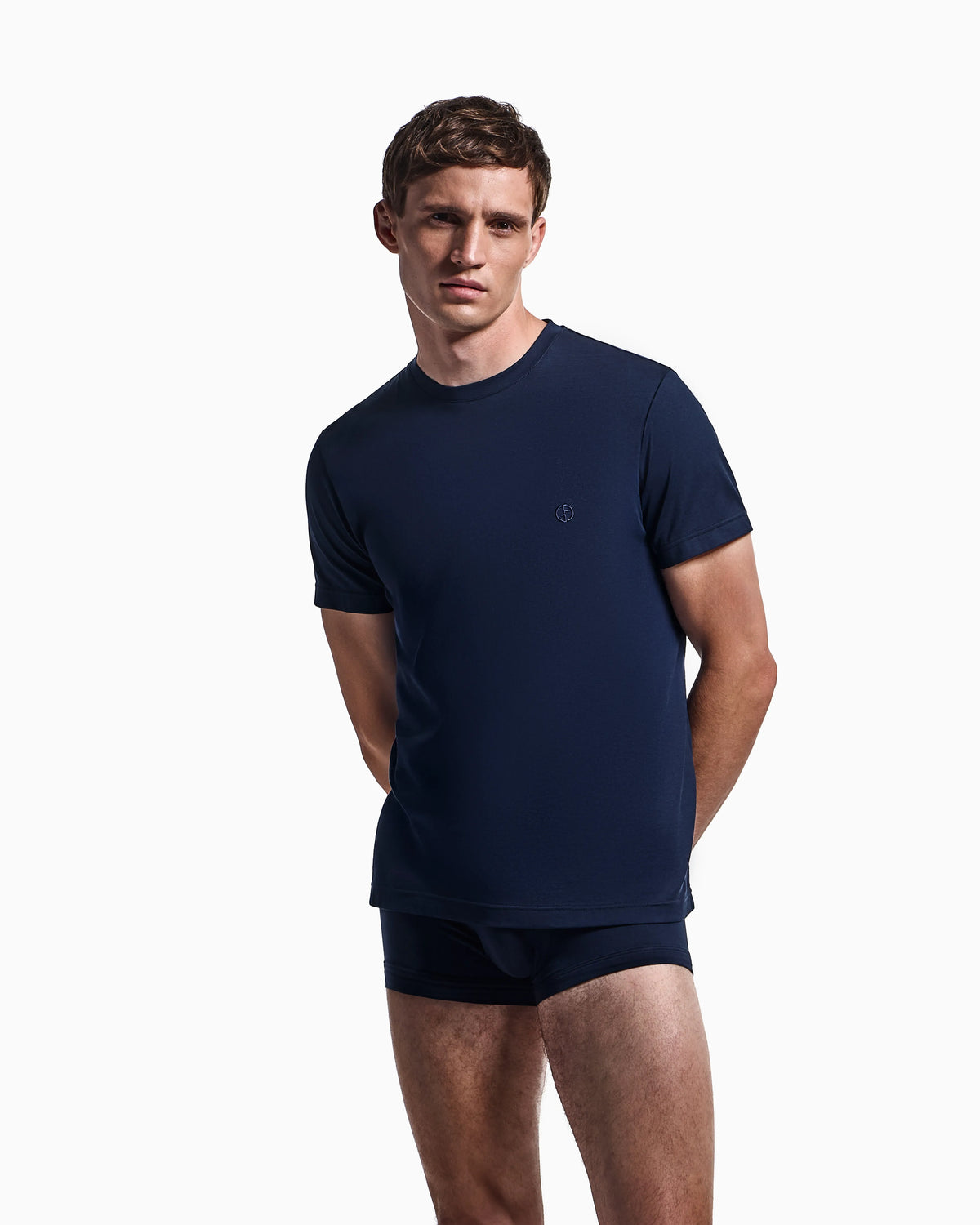 Cotton crew neck t-shirt with embroidered logo