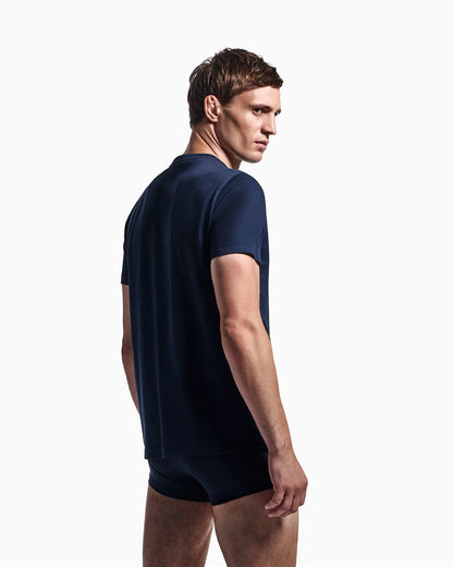 Cotton crew neck t-shirt with embroidered logo