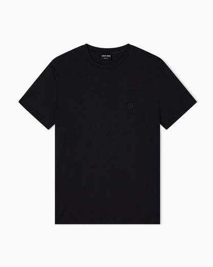 Cotton crew neck t-shirt with embroidered logo