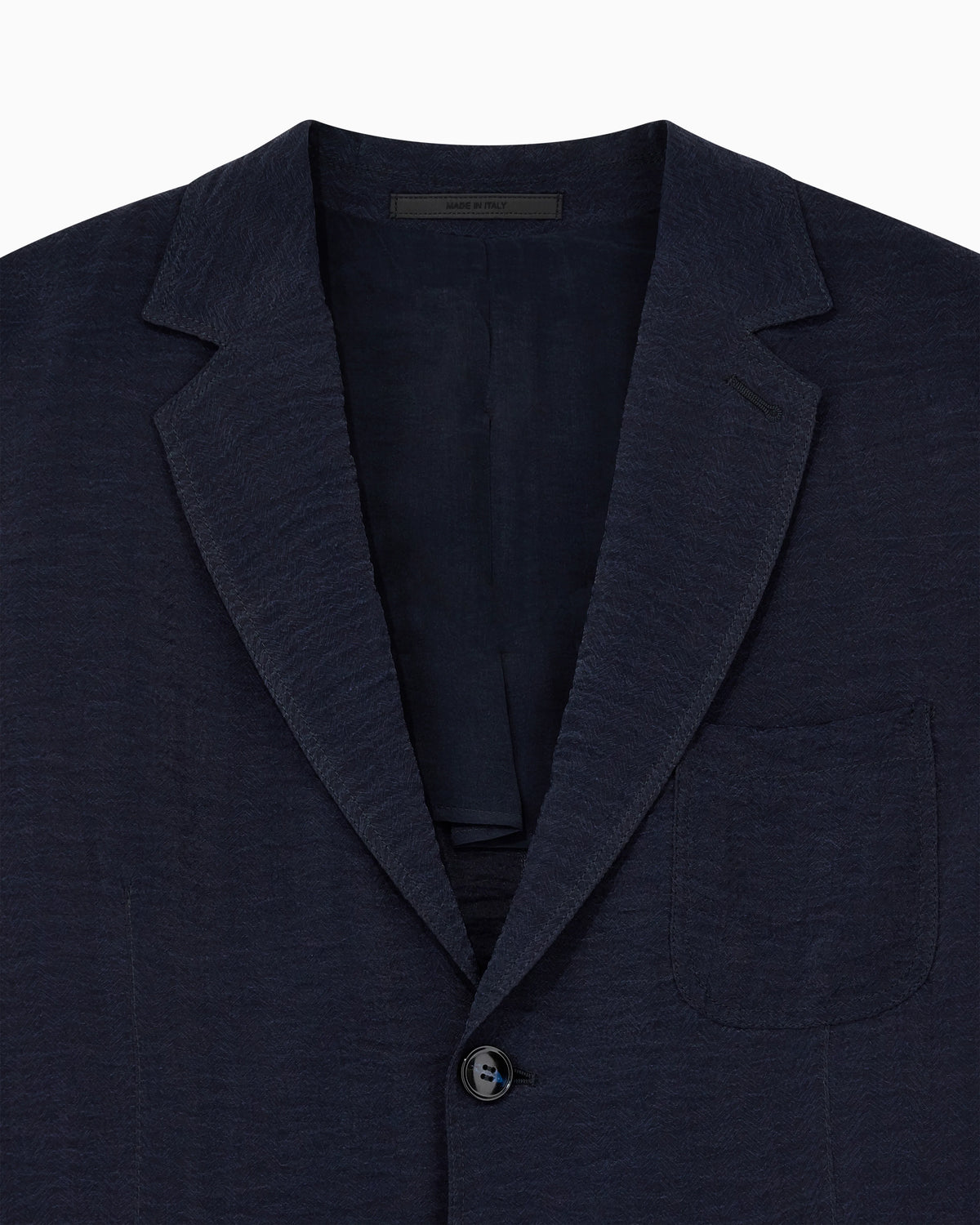 Single breasted jacket in cupro chevron jacquard