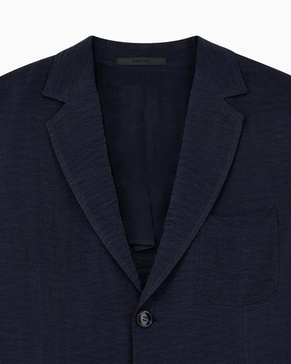 Single breasted jacket in cupro chevron jacquard