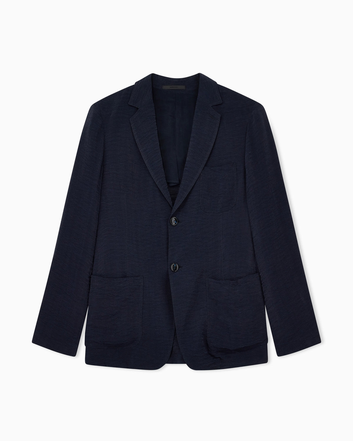 Single breasted jacket in cupro chevron jacquard