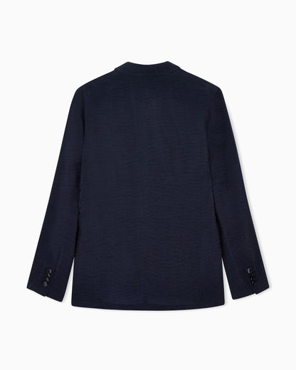 Single breasted jacket in cupro chevron jacquard