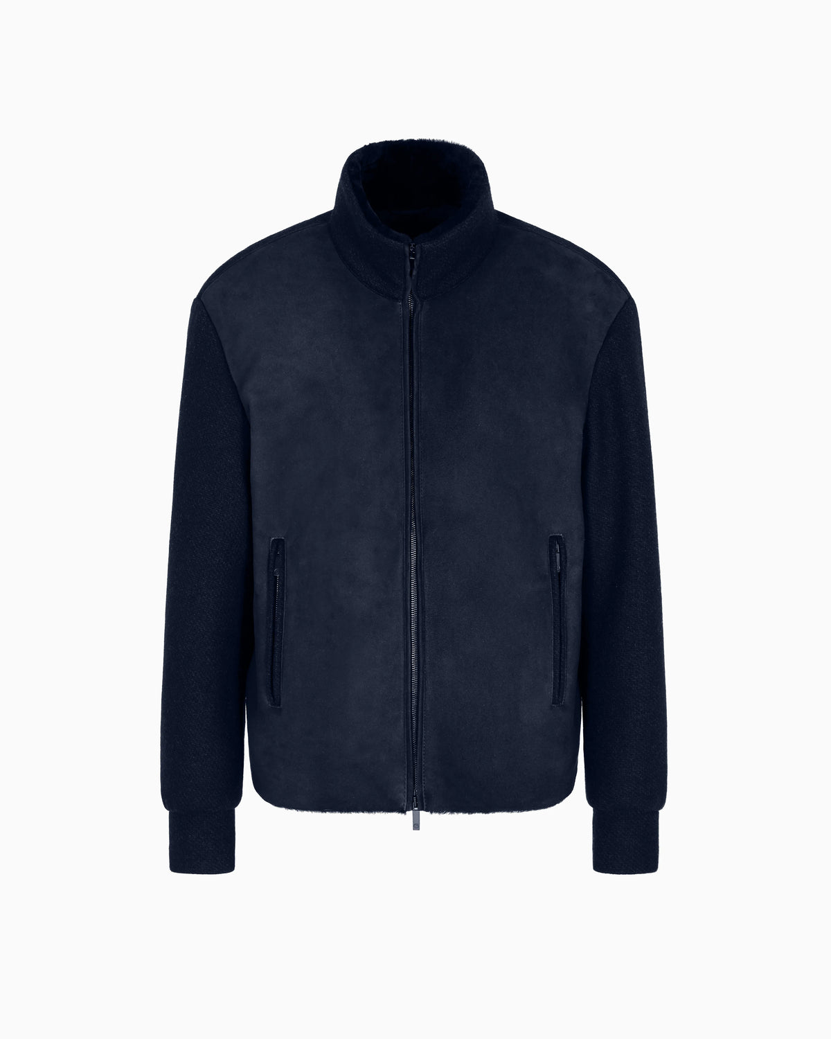 Lamb shearling suede and virgin wool blouson