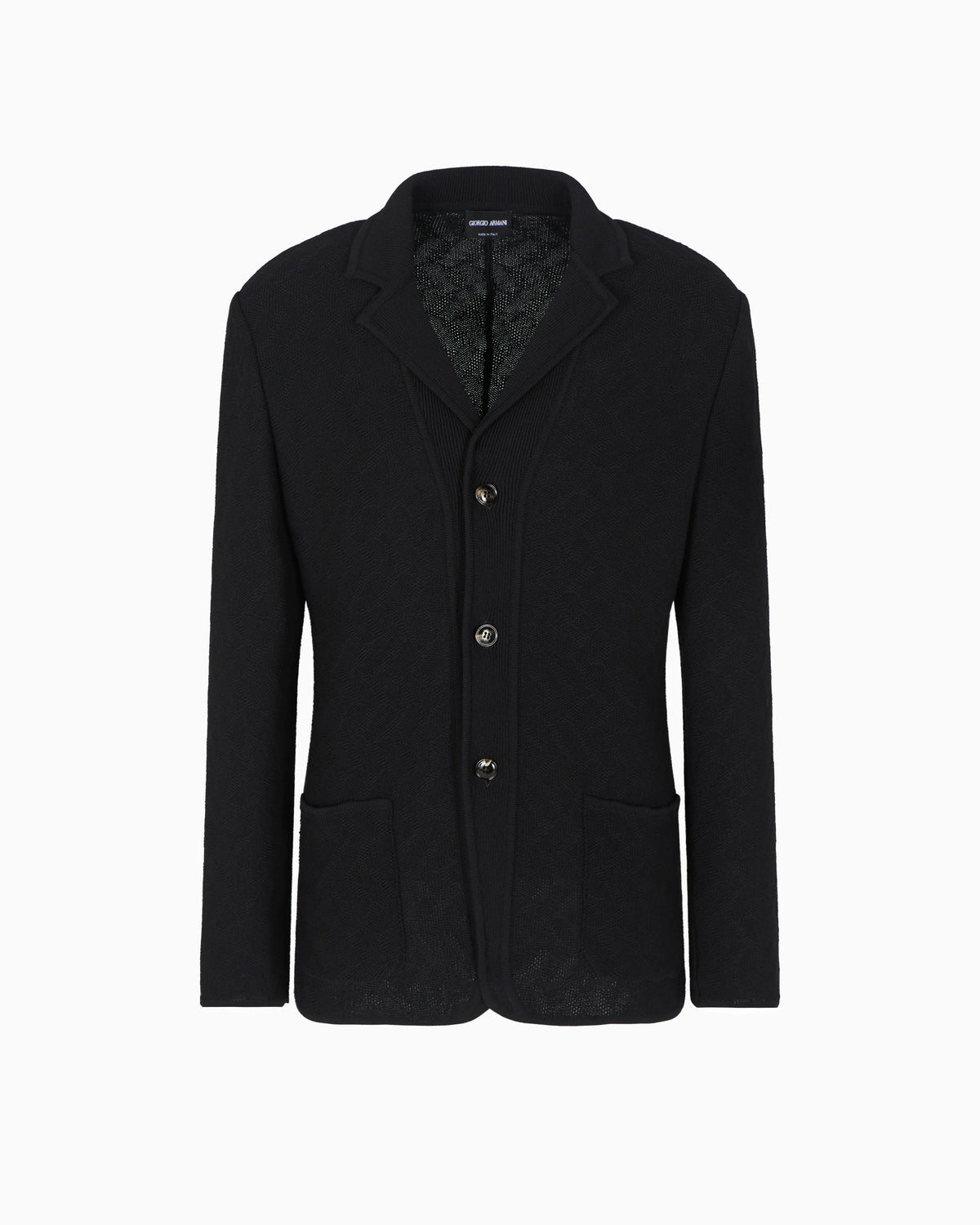 Single-breasted jacket in a jacquard cotton knit
