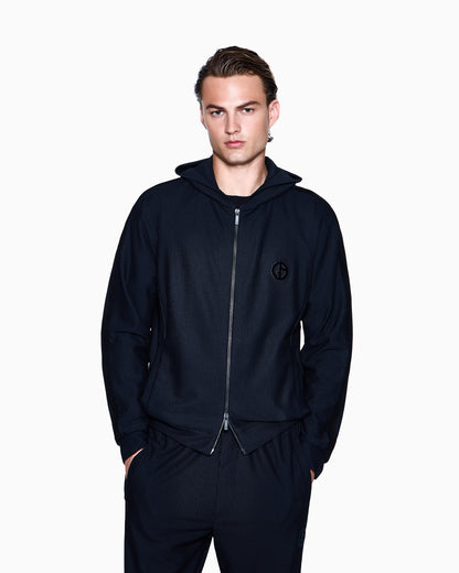 Hooded sweatshirt in technical waffle fabric