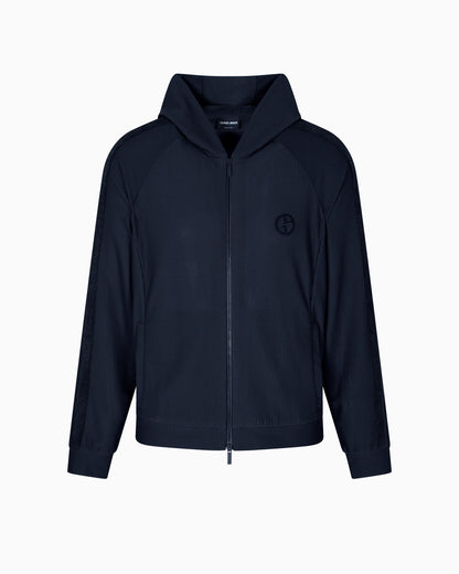 Hooded sweatshirt in technical waffle fabric
