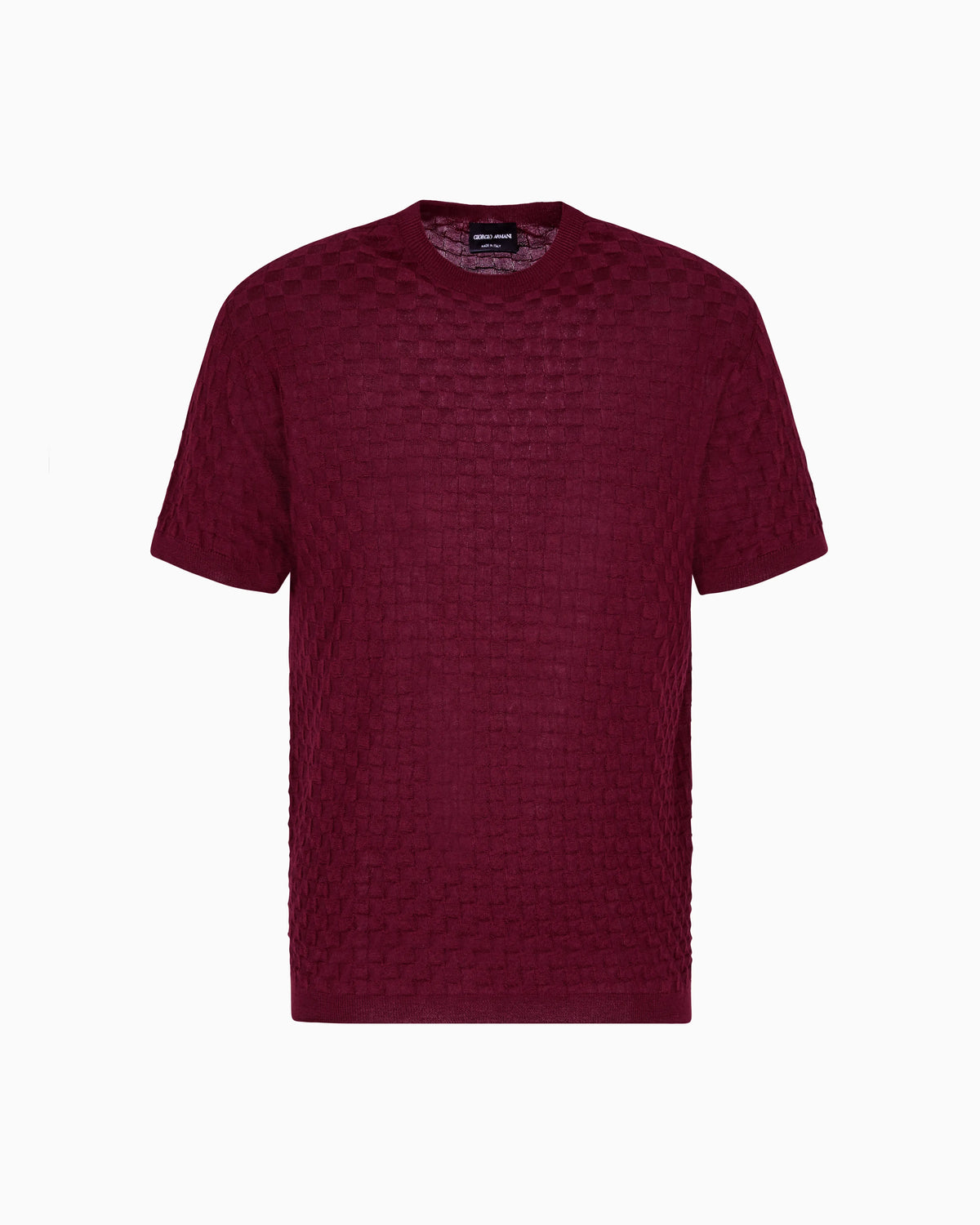 Short-sleeved crew-neck jumper in cashmere and silk