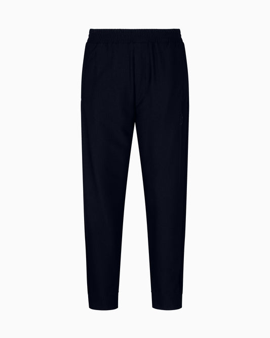 Technical waffle flat-front trousers