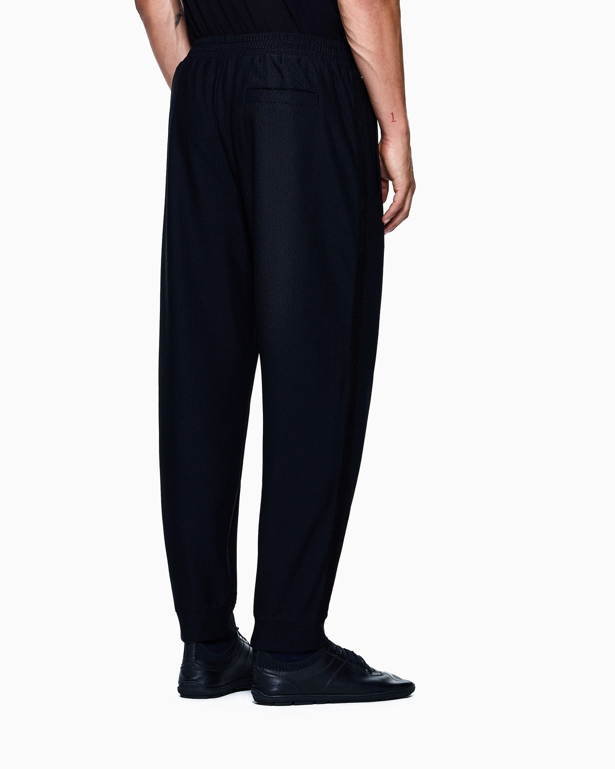 Technical waffle flat-front trousers