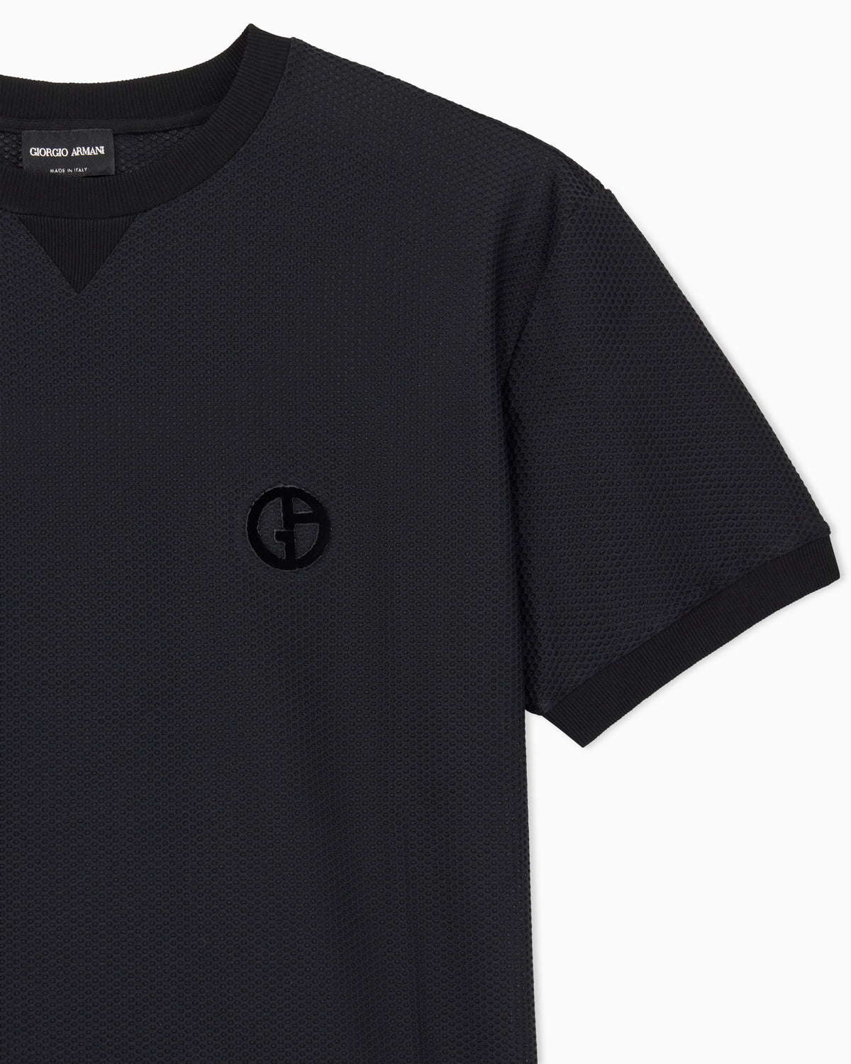 Crew-neck T-shirt in technical waffle fabric