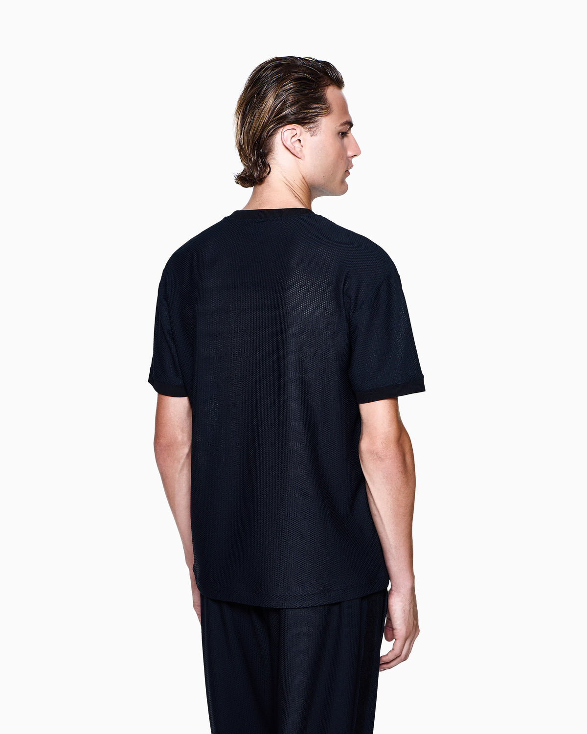 Crew-neck T-shirt in technical waffle fabric
