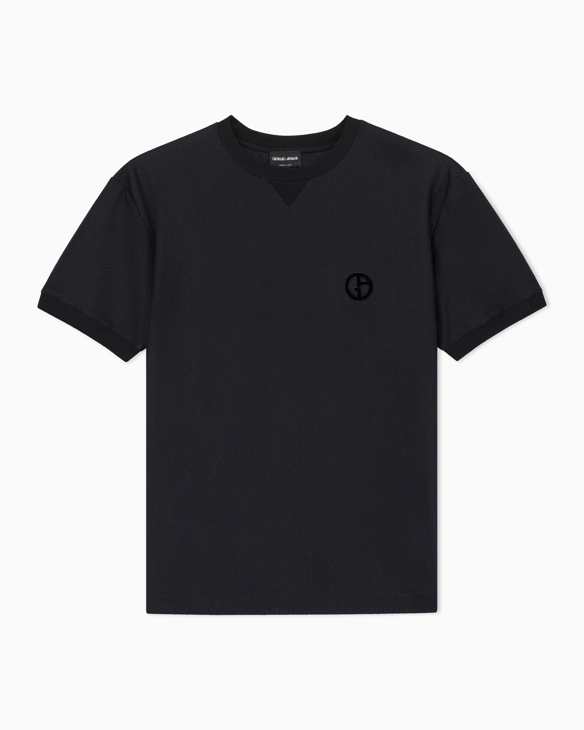 Crew-neck T-shirt in technical waffle fabric