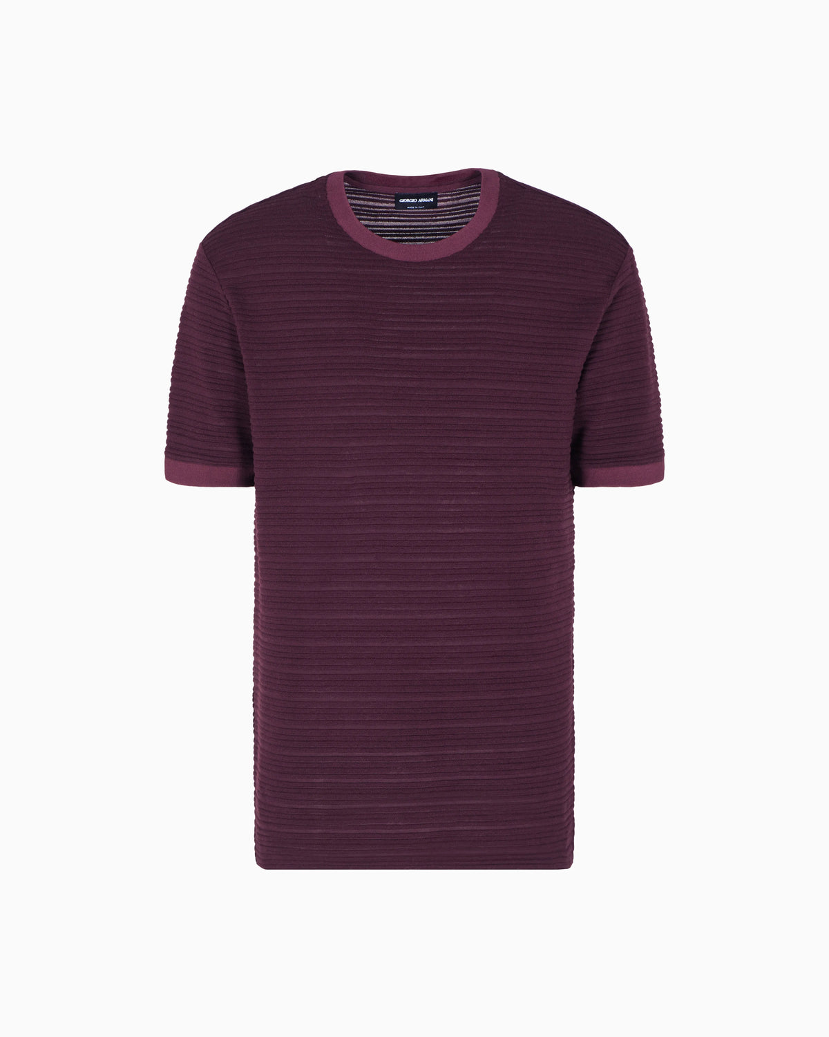 Wool jersey crew-neck T-shirt with a striped motif