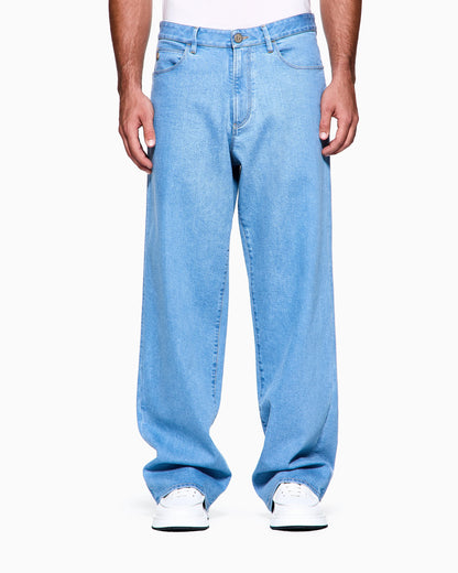 cotton and modal five-pocket trousers