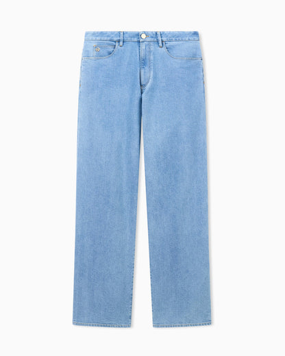 cotton and modal five-pocket trousers