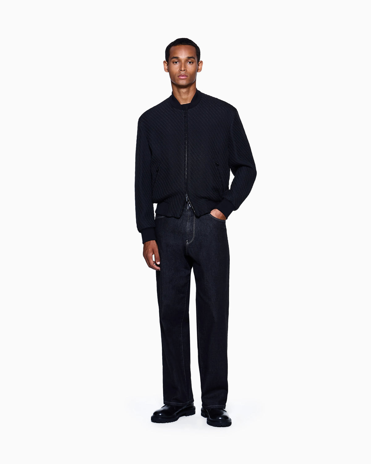 cotton and modal five-pocket trousers