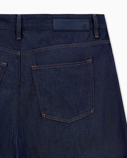 Five-pocket trousers in cotton and silk denim Denim Collection