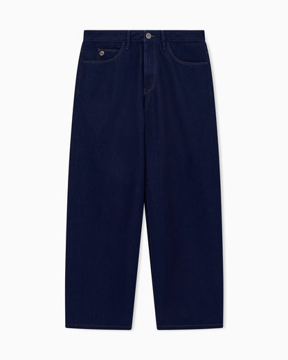 5-pocket pant oversized denim in cotton and virgin wool