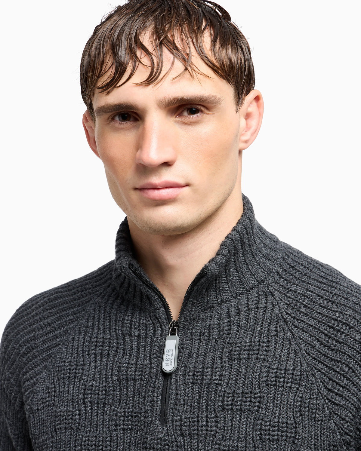 Giorgio Armani Neve virgin-wool, mock-neck jumper with zip