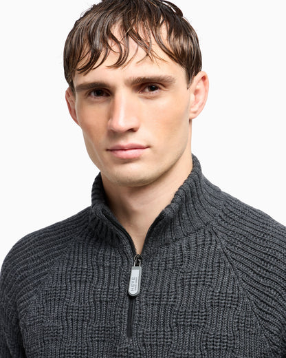 Giorgio Armani Neve virgin-wool, mock-neck jumper with zip