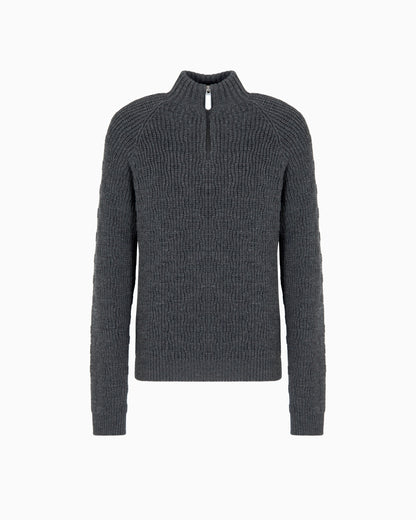 Giorgio Armani Neve virgin-wool, mock-neck jumper with zip