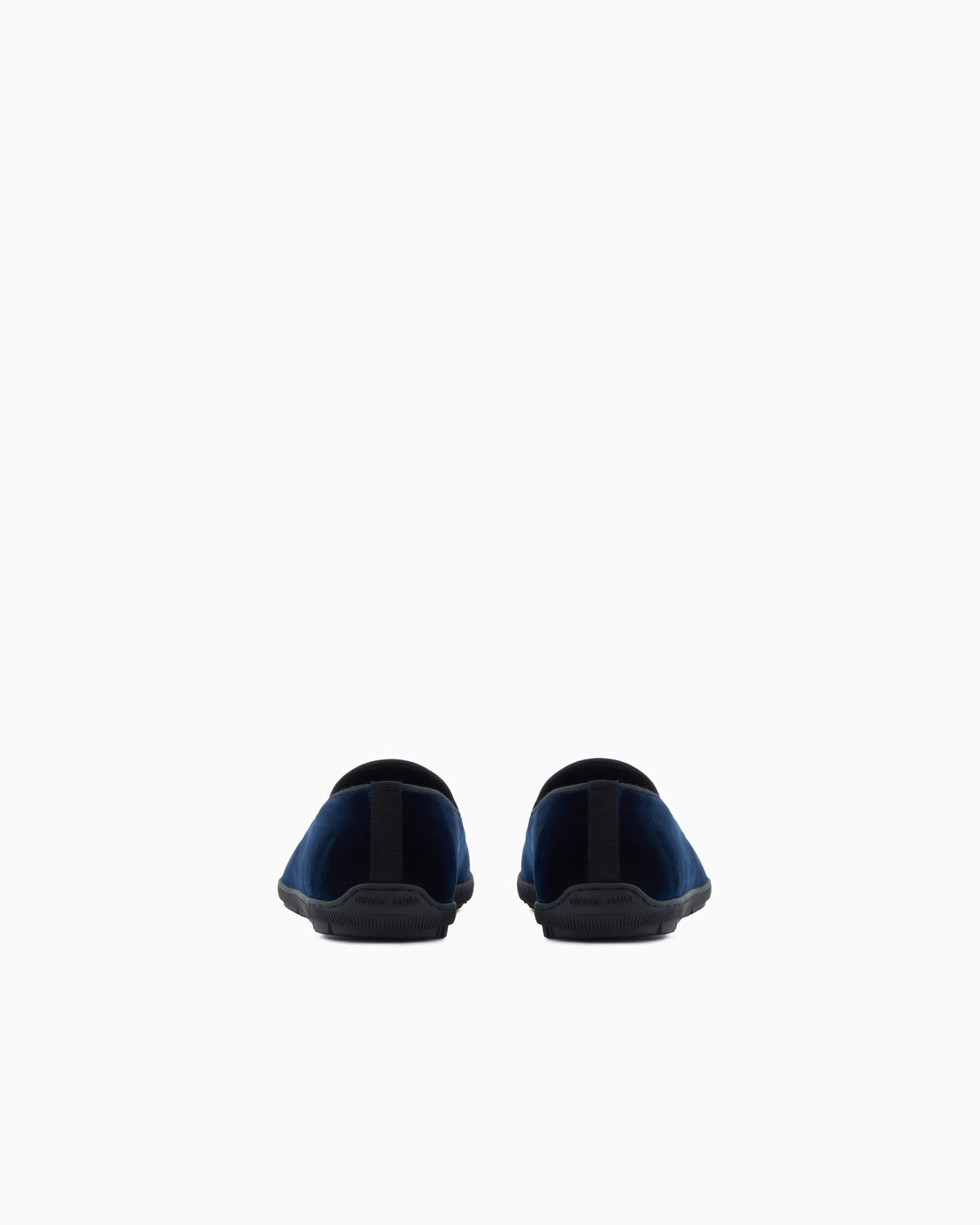 Velvet slip on shoes with a flexible rubber sole