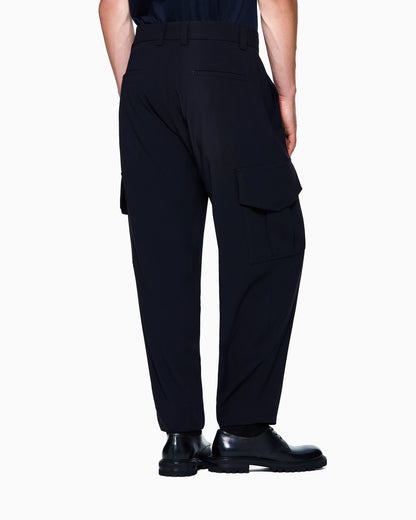 Single-pleat, pure virgin wool crêpe trousers