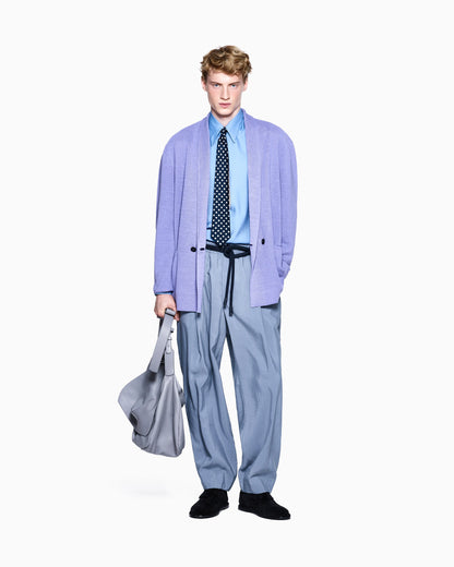 Washed, Silk-Blend, Single-Pleat Trousers