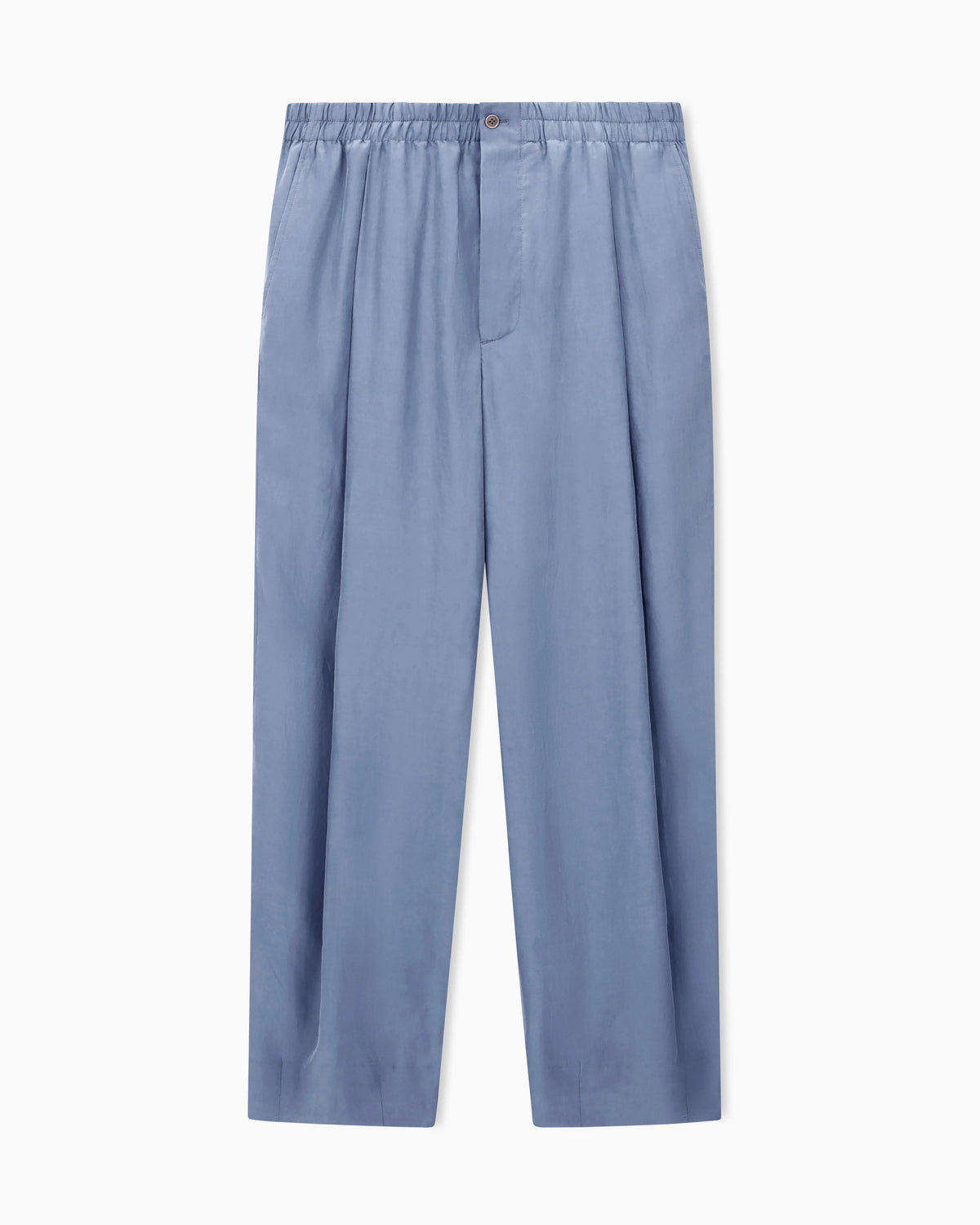 Washed, Silk-Blend, Single-Pleat Trousers