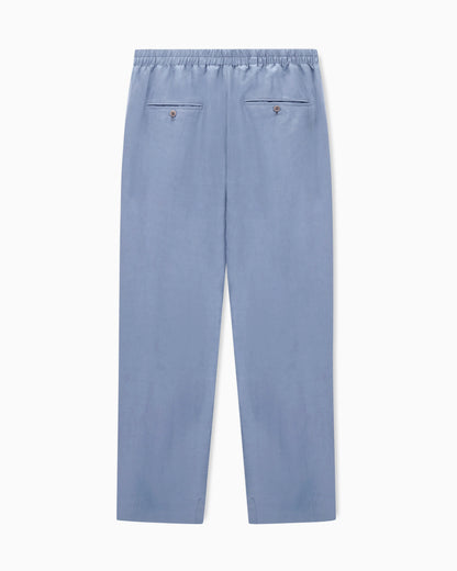 Washed, Silk-Blend, Single-Pleat Trousers