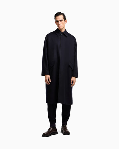 Single-breasted coat in cashmere cloth