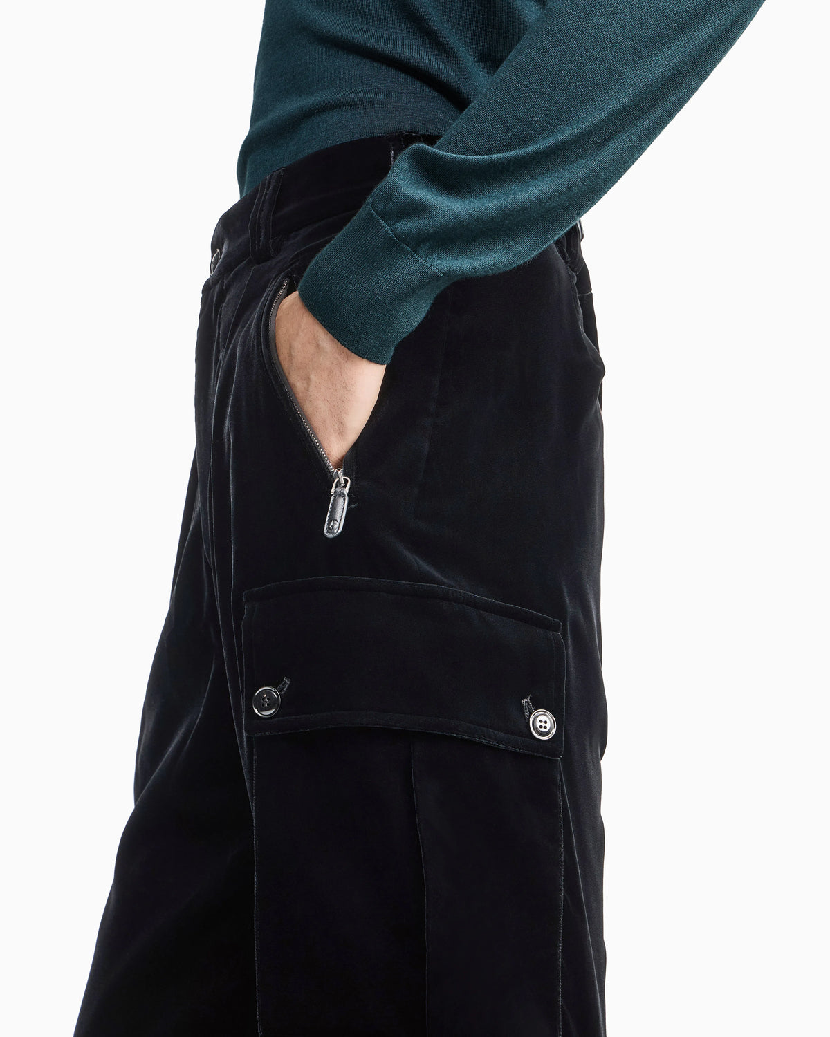Velvet cargo pants