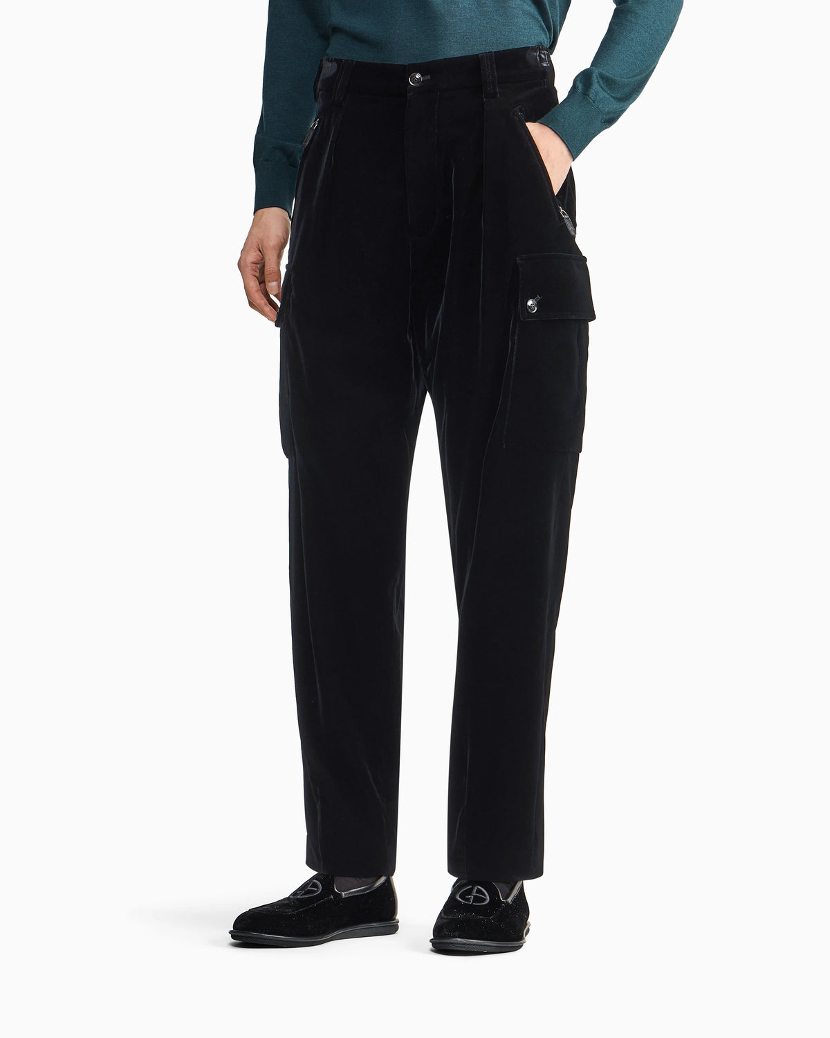Velvet cargo pants