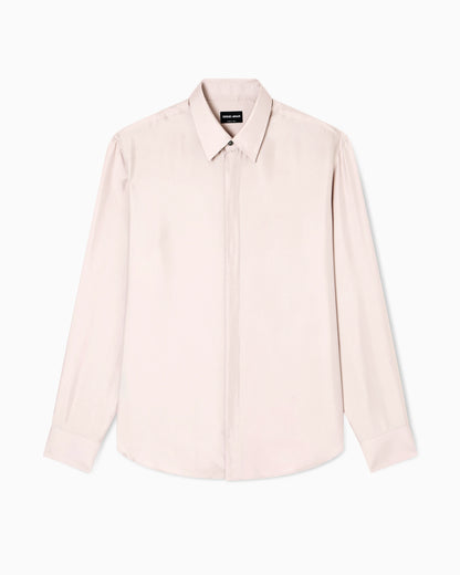 Regular-fit shirt in silk twill
