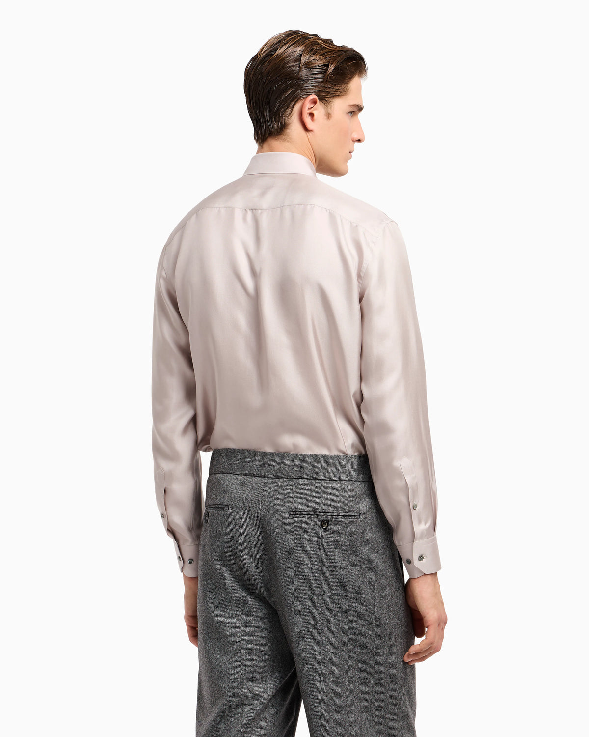 Regular-fit shirt in silk twill