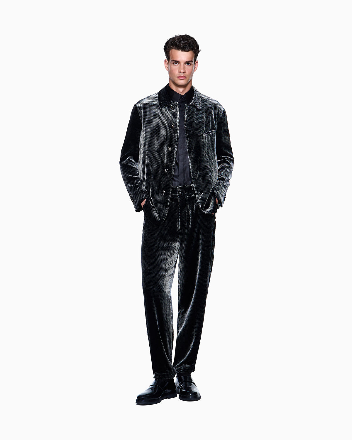 Regular-fit shirt in silk twill