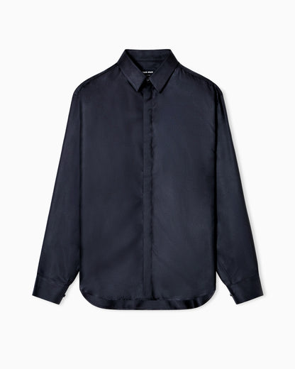 Regular-fit shirt in silk twill