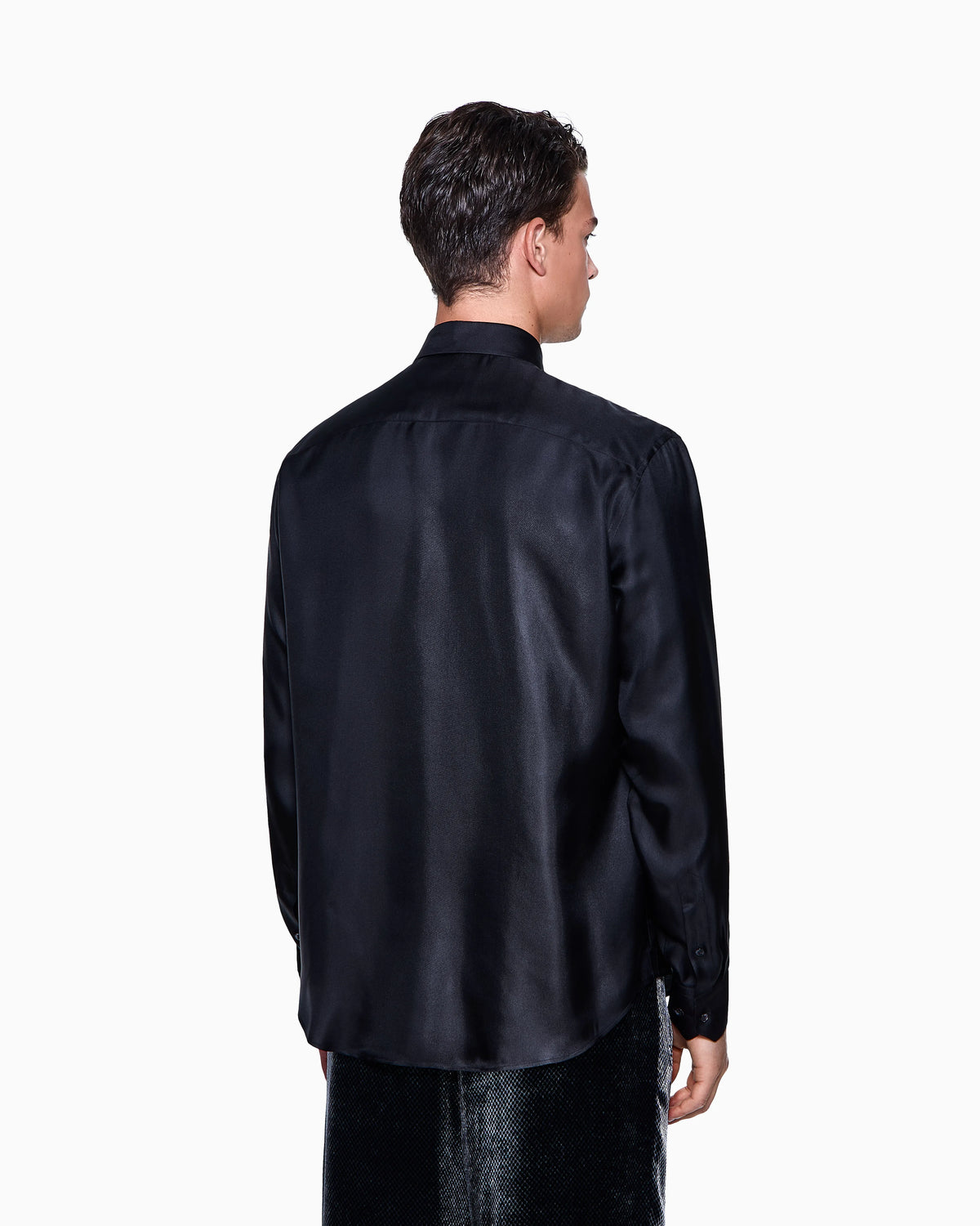 Regular-fit shirt in silk twill