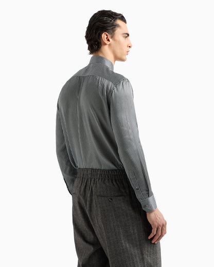 Shirt in printed silk satin