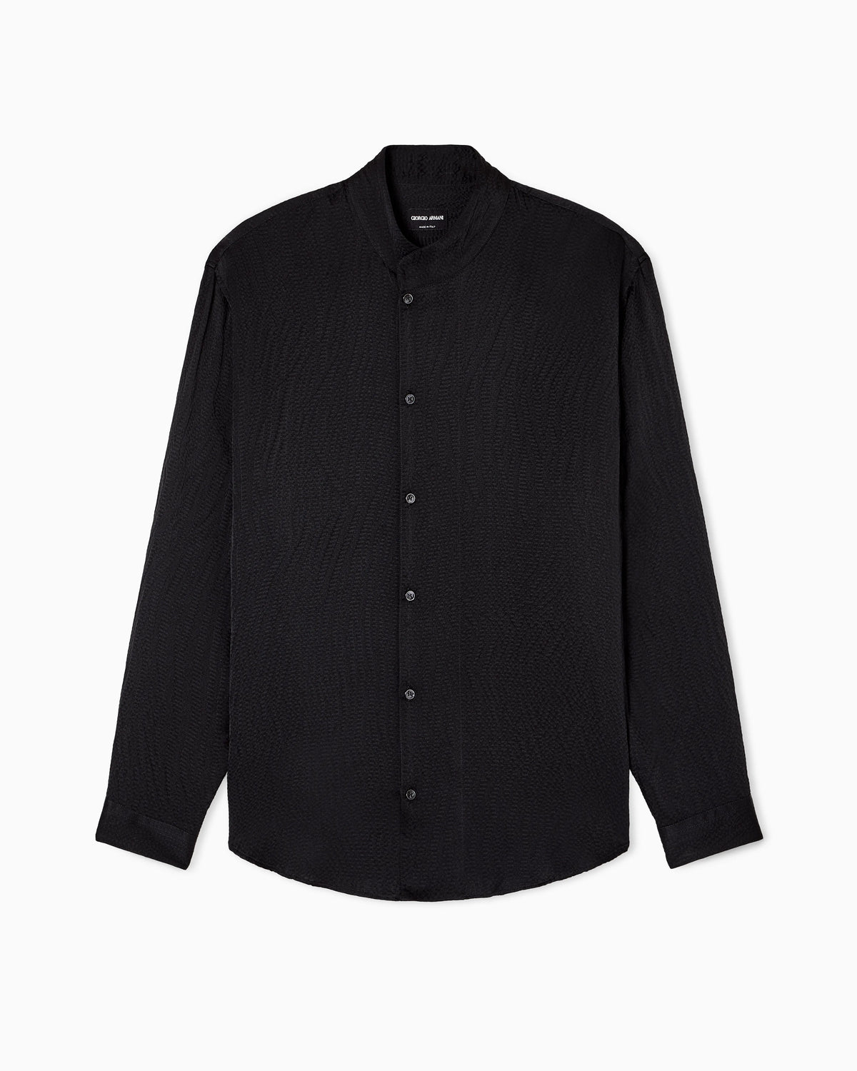 Giorgio’s satin shirt with a rhinestone detail