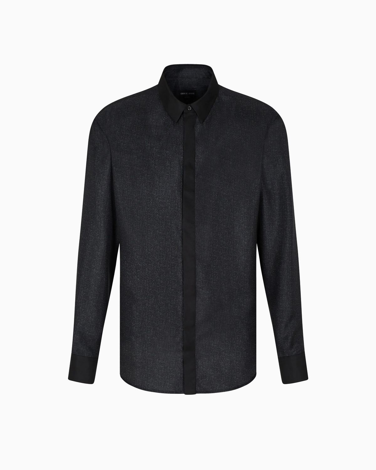 Giorgio’s shirt in silk twill with a diagonal print