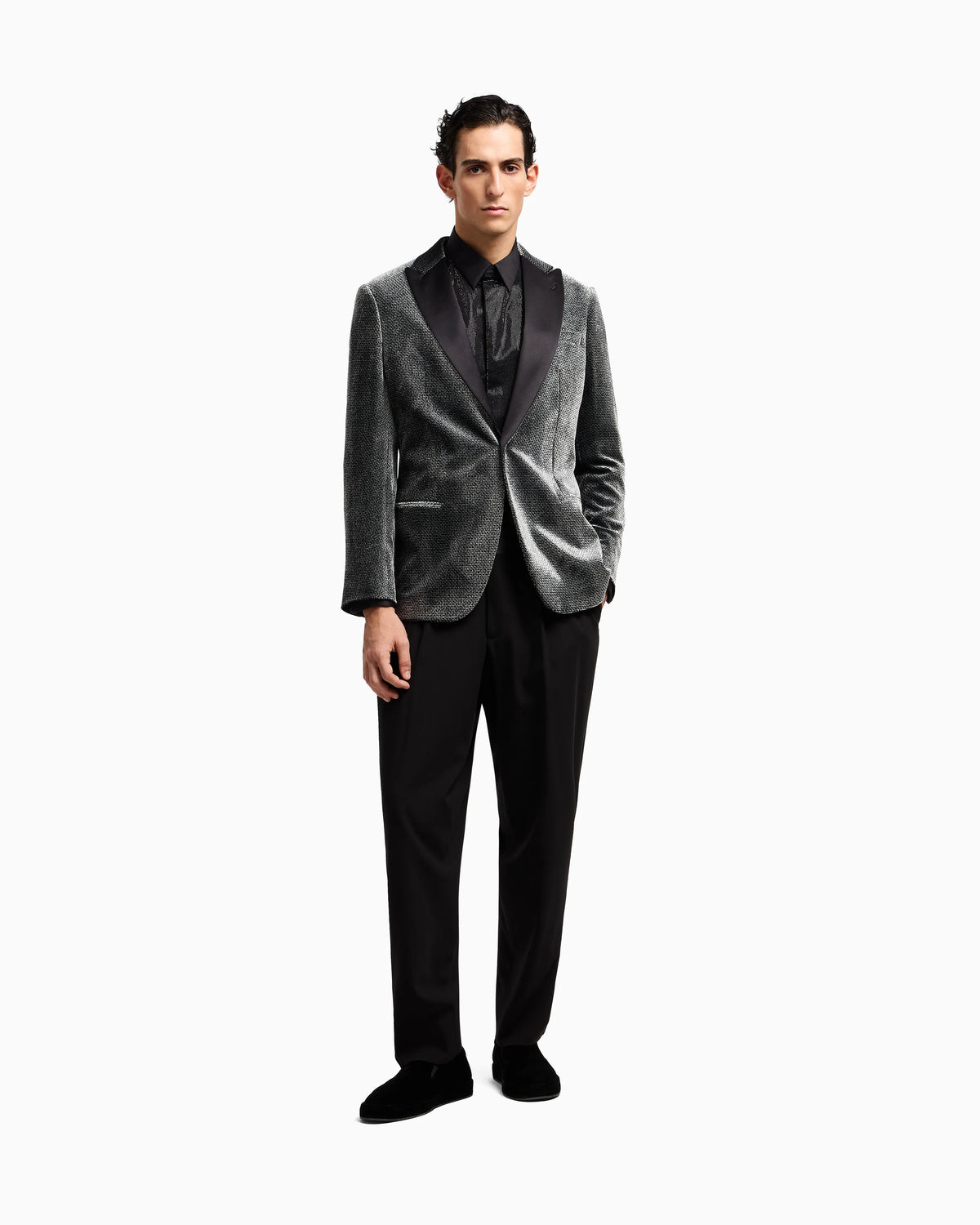 Giorgio’s double-pleat trousers in wool crêpe