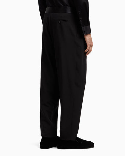 Giorgio’s double-pleat trousers in wool crêpe