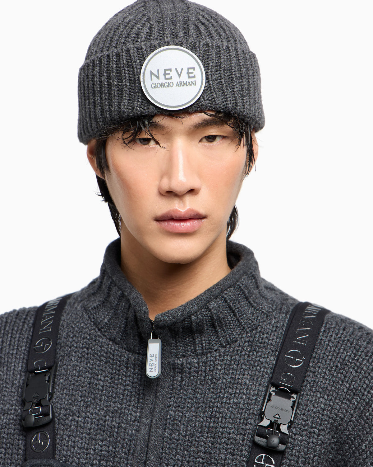 Giorgio Armani Neve ribbed cashmere beanie