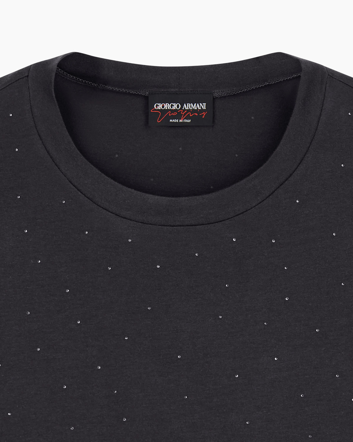 Cotton shirt in Pima jersey with rhinestones