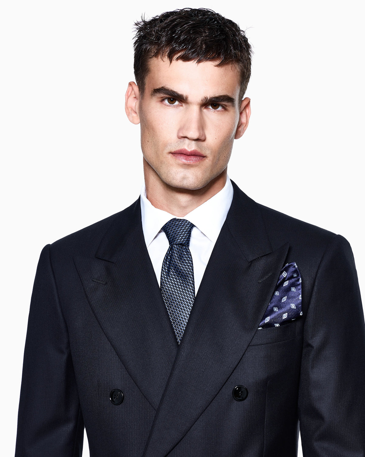 Virgin wool and cashmere double-breasted Royal line suit