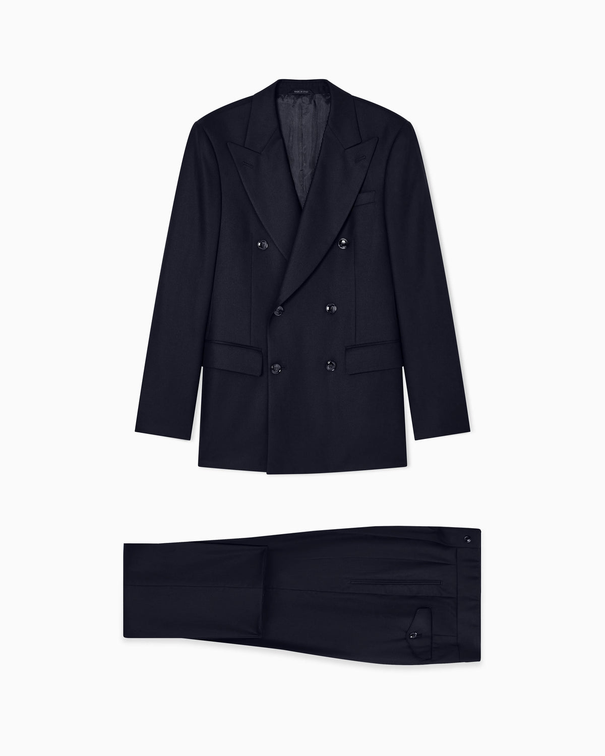 Virgin wool and cashmere double-breasted Royal line suit