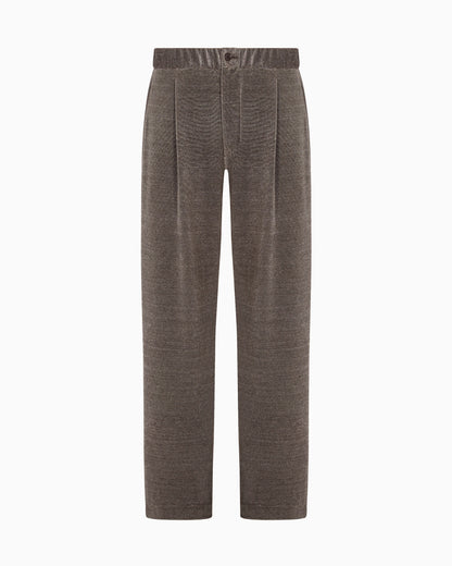 ASV single-pleat trousers in milleraies cotton jersey